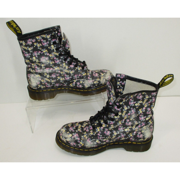 Dr. Doc Martens 1460 floral boots Style 11821 -WORN SPOTS- Ladies SIZE 7 - Picture 6 of 12